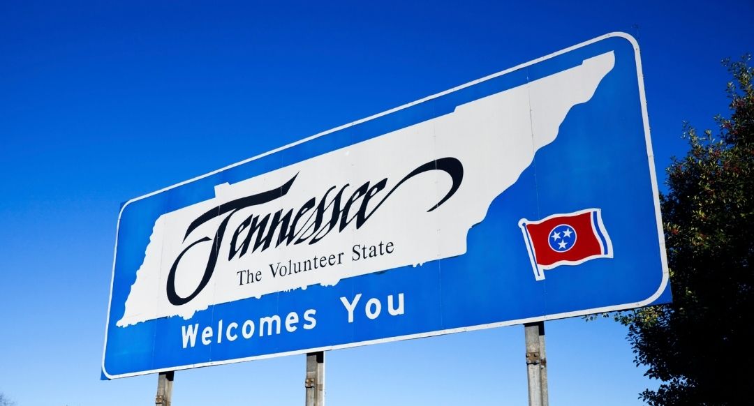 Tennessee state welcome sign