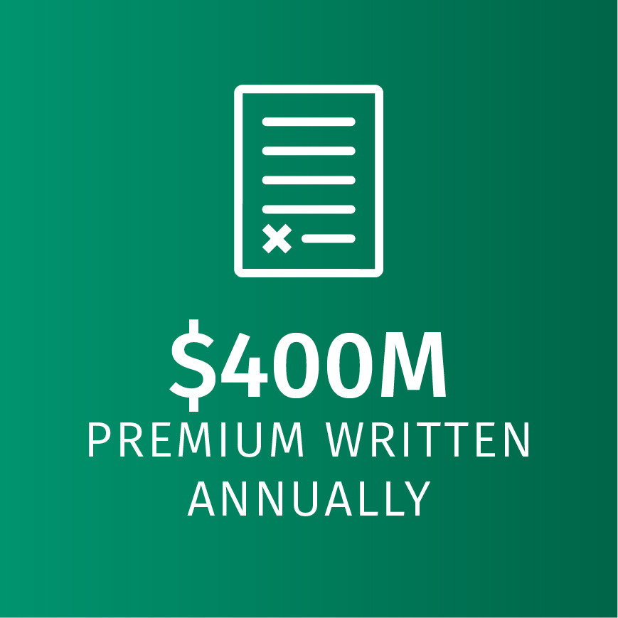 $400M premium written annually