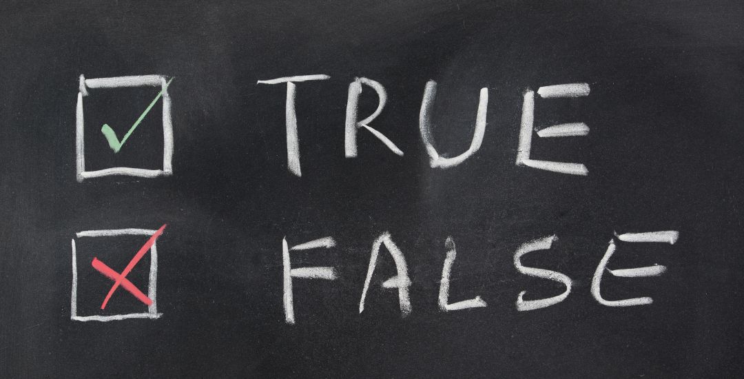 true false check boxes on chalkboard