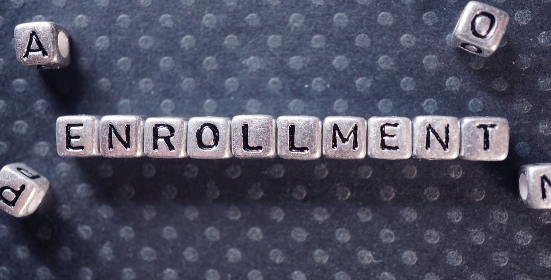 enrollment letters on square beads